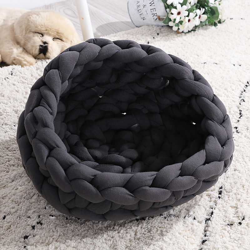 Super Chunky Yarn Cotton Homemade Pet Bed Soft Thick Arm Knitting DIY Cat Dog Bed