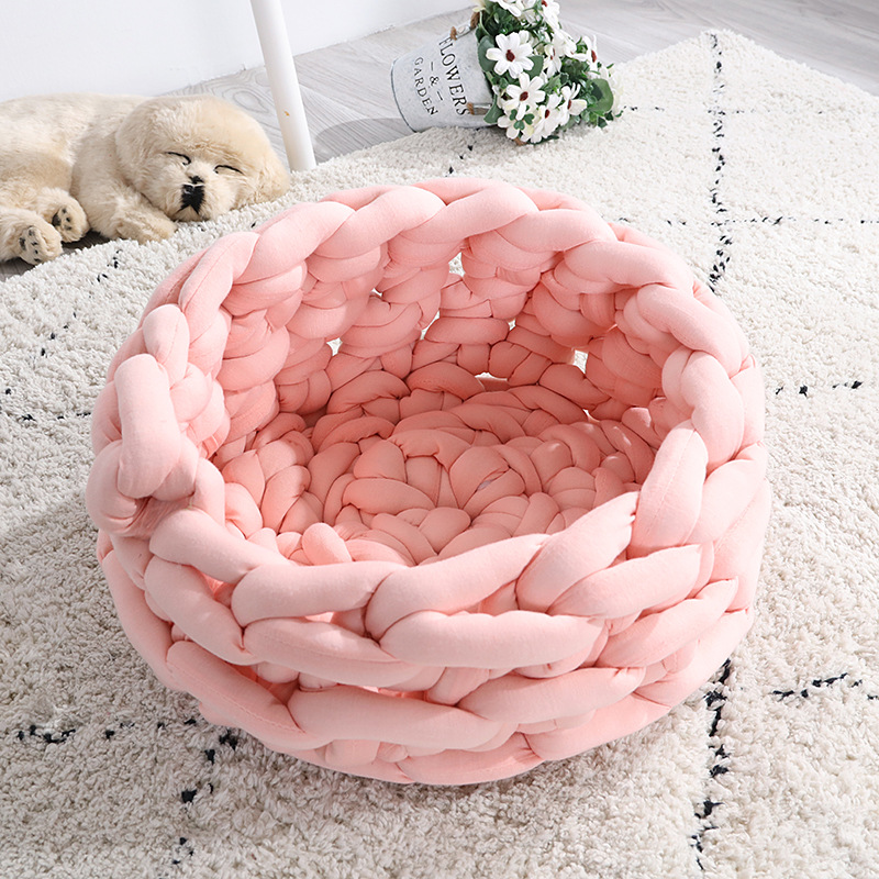 Super Chunky Yarn Cotton Homemade Pet Bed Soft Thick Arm Knitting DIY Cat Dog Bed