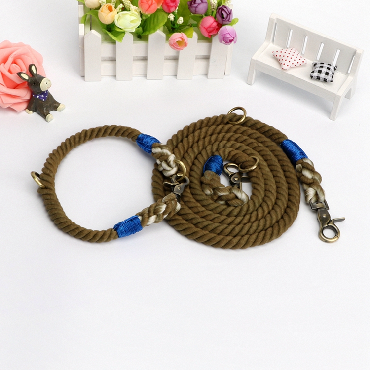 Super Custom Pet Dog Leash Gradient Color Cotton Rope Handwoven