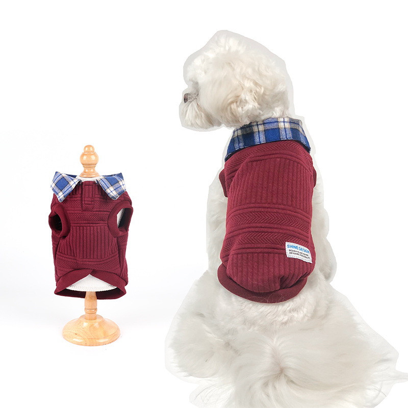 Sytle Apparels Dogs Cloth Pet Cotton Clothes Winter With Collar