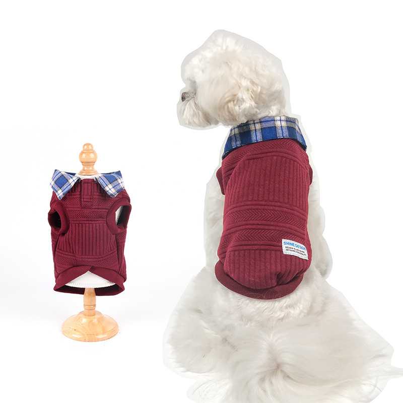 Sytle Apparels Dogs Cloth Pet Cotton Clothes Winter With Collar