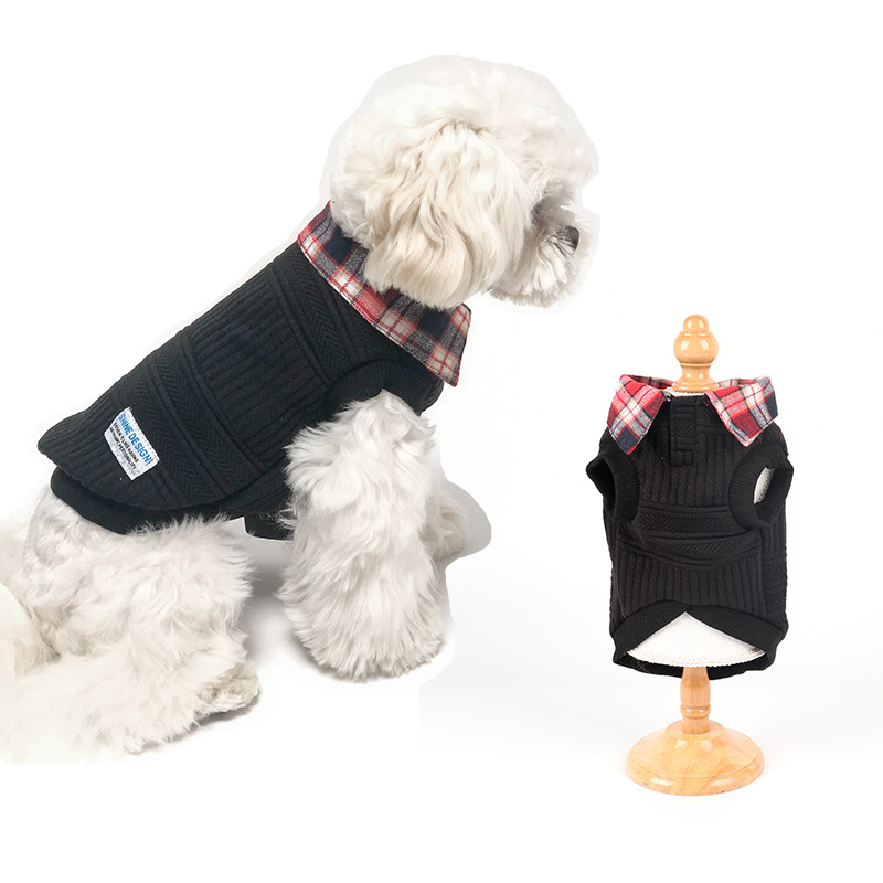 Sytle Apparels Dogs Cloth Pet Cotton Clothes Winter With Collar