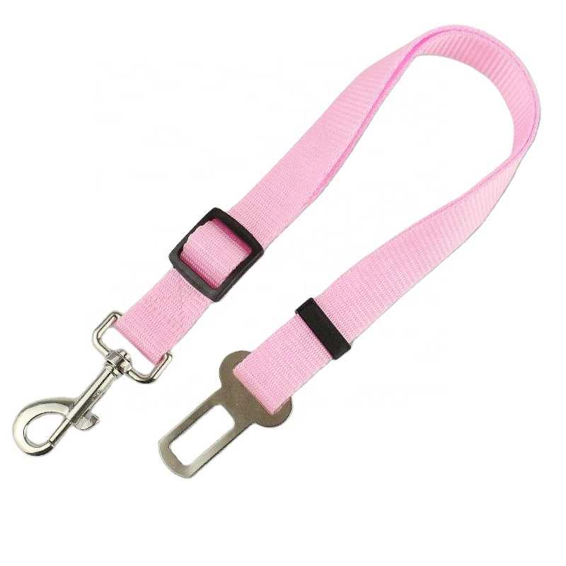 Thinkerpet Adjustable Pet Cat Dog Car Seat Belt Collars Pet Restraint Lead Leash Travel Clip Car Safety Harness Polyester