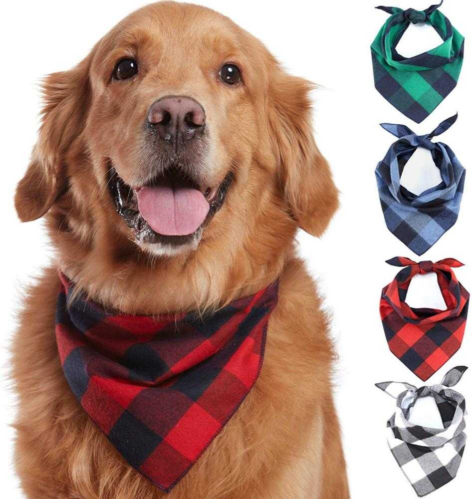 Top Tartan Pet Triangle Scarf Cotton Pet Bandana