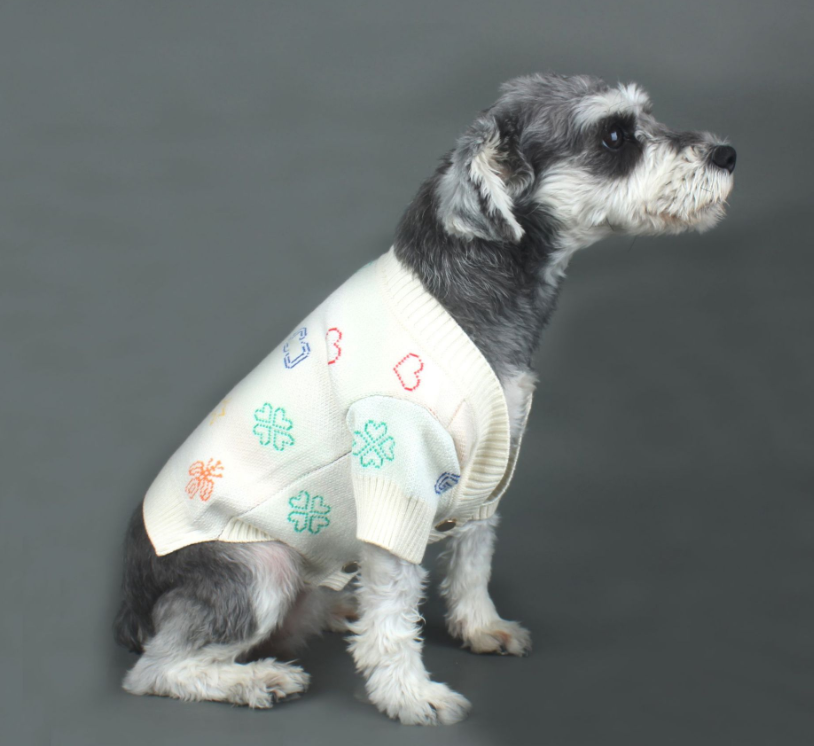 Trendy Logo Love Cute Pet Sweater Dog Cardigan Clothes