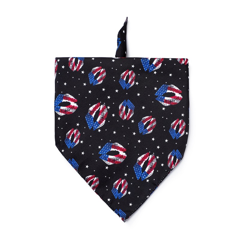 USA Flag Dog Bandanas Triangle Bib Scarf Festival Independence Day Pet Neckerchief Suitable Pets