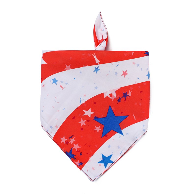 USA Flag Dog Bandanas Triangle Bib Scarf Festival Independence Day Pet Neckerchief Suitable Pets