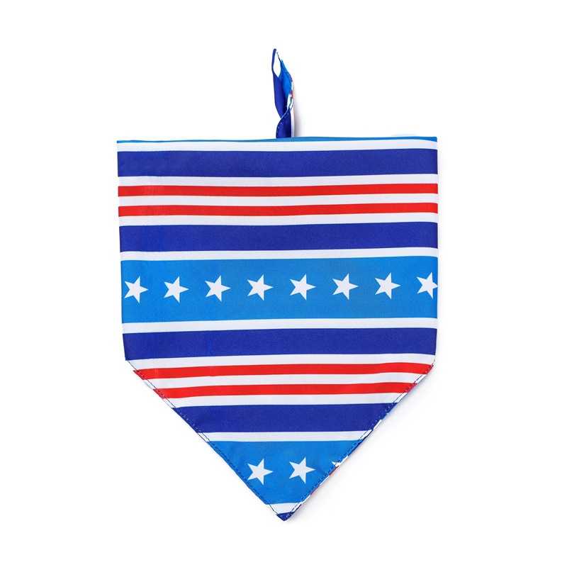 USA Flag Dog Bandanas Triangle Bib Scarf Festival Independence Day Pet Neckerchief Suitable Pets