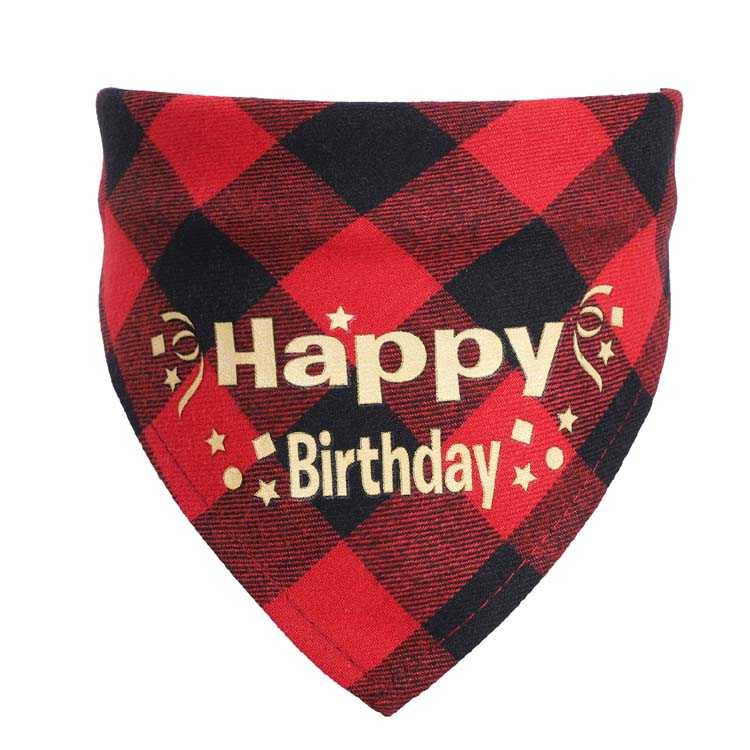 Unisex Cotton Dog Birthday Bandana Printing Pet Dog Party Bandana