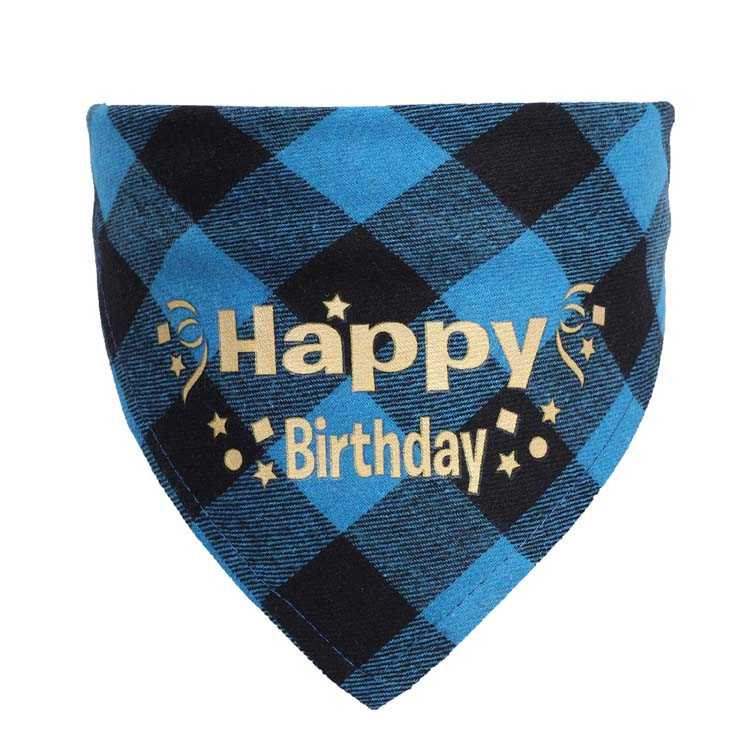 Unisex Cotton Dog Birthday Bandana Printing Pet Dog Party Bandana