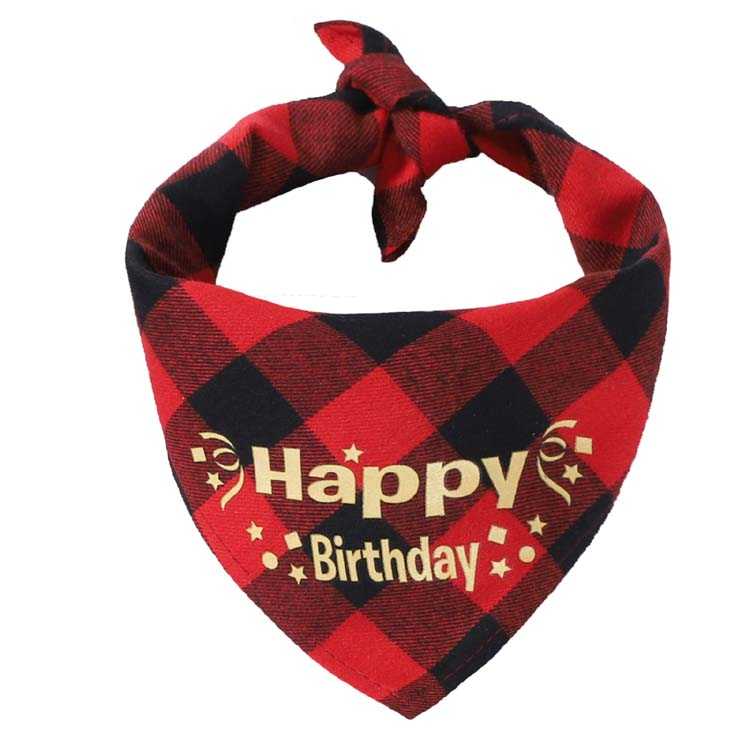 Unisex Cotton Dog Birthday Bandana Printing Pet Dog Party Bandana