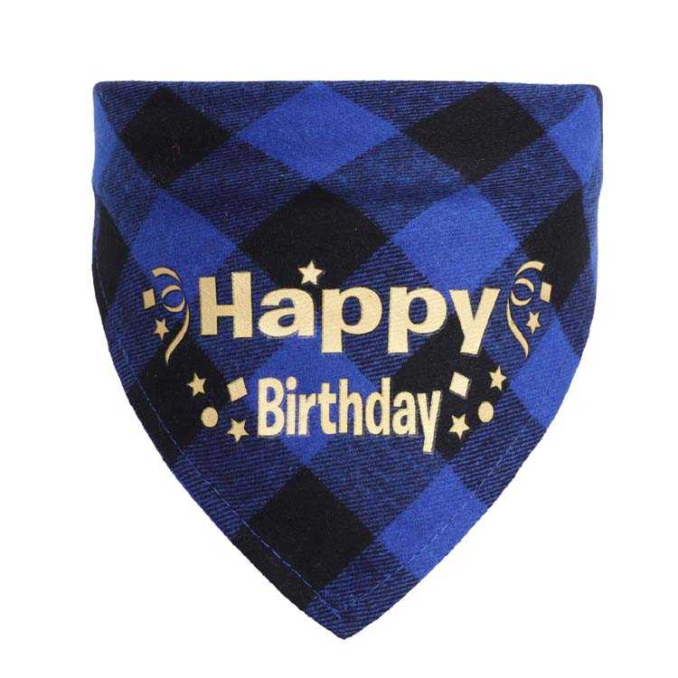 Unisex Cotton Dog Birthday Bandana Printing Pet Dog Party Bandana