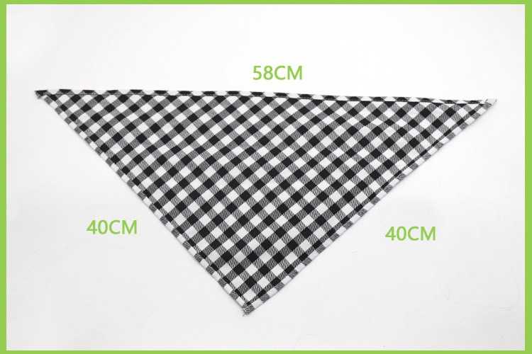 Washable Triangle Bibs Scarfs Dog Bandana Pet Cotton Adjustable Double Layer Printed Plaid Triangle Dog Bandana