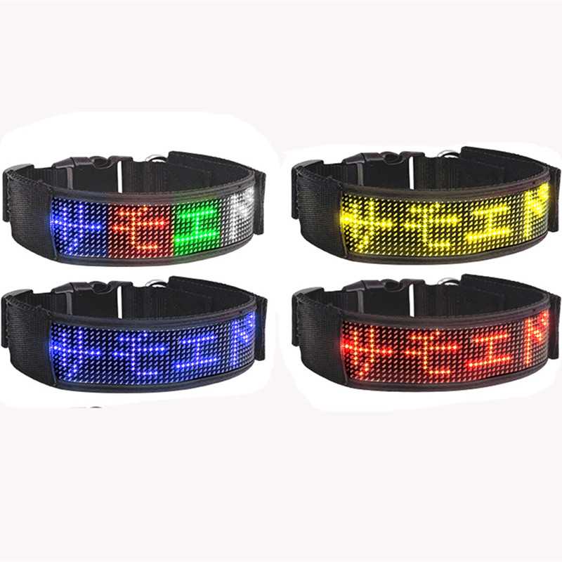 Waterproof USB Rechargeable Led Pet CollarAPP Blue Tooth Controlled Led Dog Collar