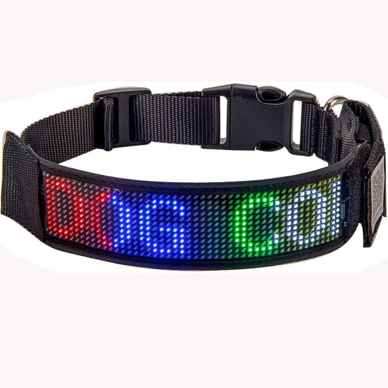 Waterproof USB Rechargeable Led Pet CollarAPP Blue Tooth Controlled Led Dog Collar