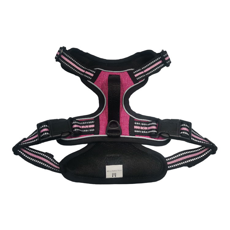 Whole Sale Pet Dog Reflective Harness Pink Vest Polyester Oxford With Breathable Air Mesh Lining