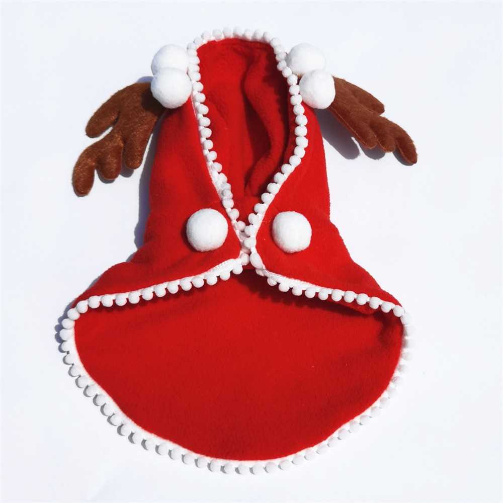 Winter Devil Red Horn Decoration Small Pompoms Wind Snow Outfit Christmas Pet Clothes