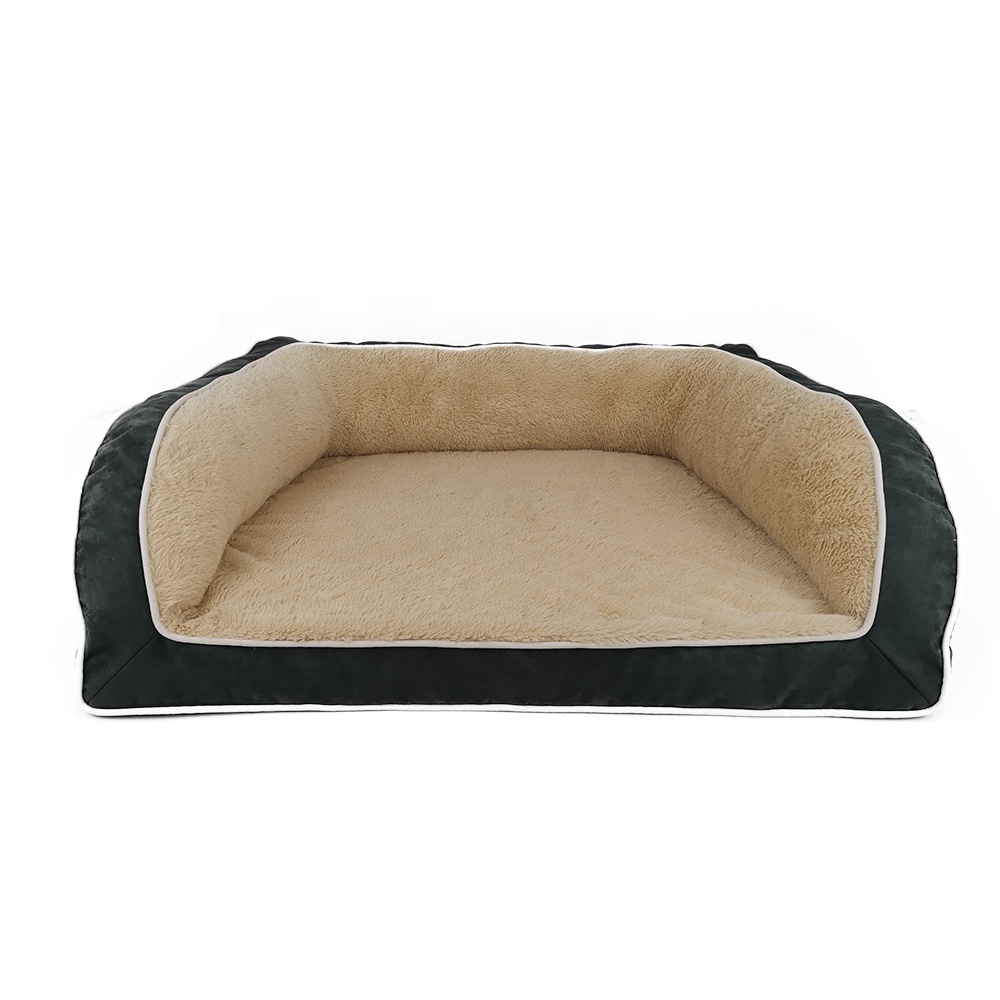 Zipper Orthopedic Foam Dog Pet Beds Sofa With Pillow