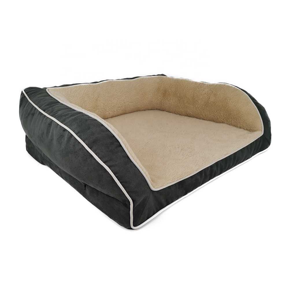 Zipper Orthopedic Foam Dog Pet Beds Sofa With Pillow