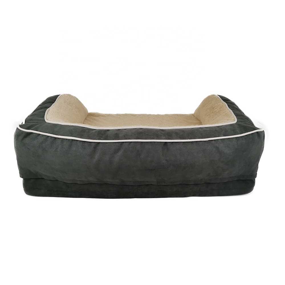 Zipper Orthopedic Foam Dog Pet Beds Sofa With Pillow