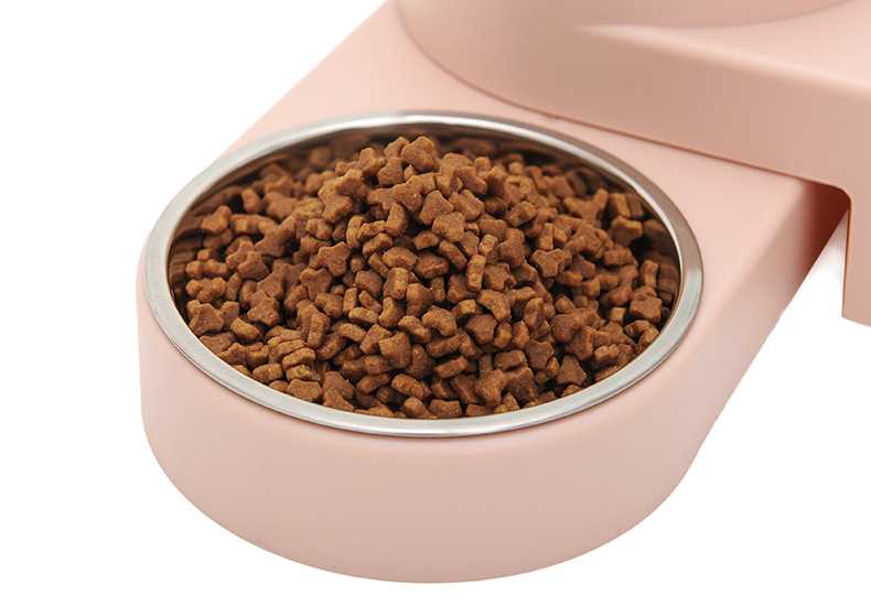 2 In 1 Pet Food Water Feeder Double Cat Bowl Dog Automatic Water Dispenser With Ball Water Container