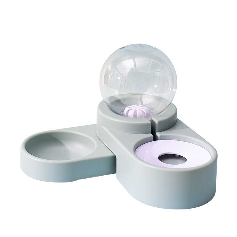 2 In 1 Pet Food Water Feeder Double Cat Bowl Dog Automatic Water Dispenser With Ball Water Container