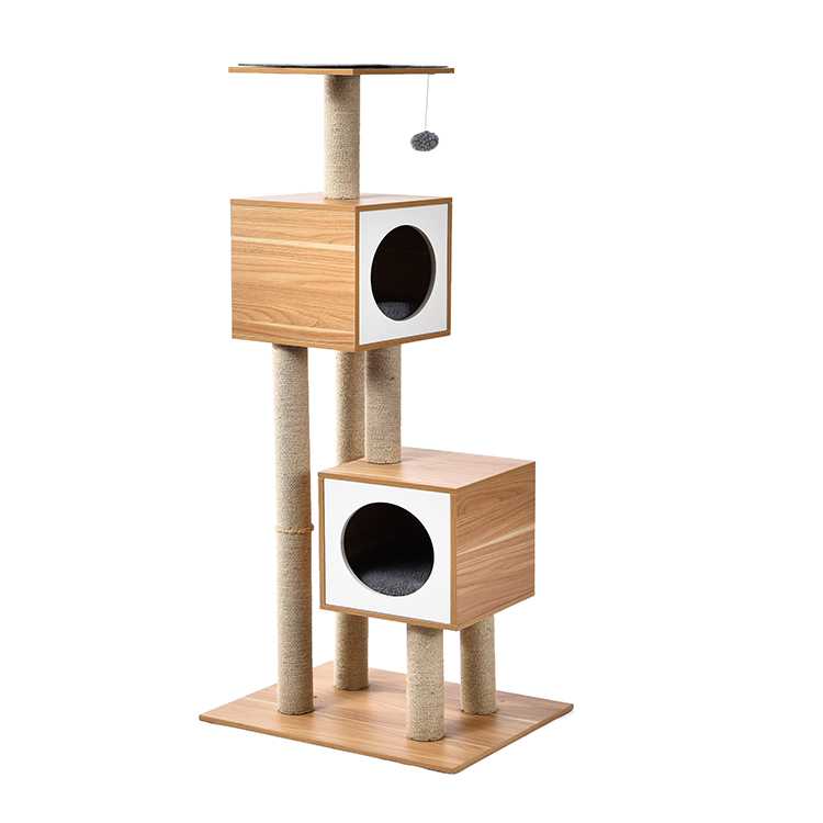 56 Inch Sisal Post Wood Furniture Cat Tree House