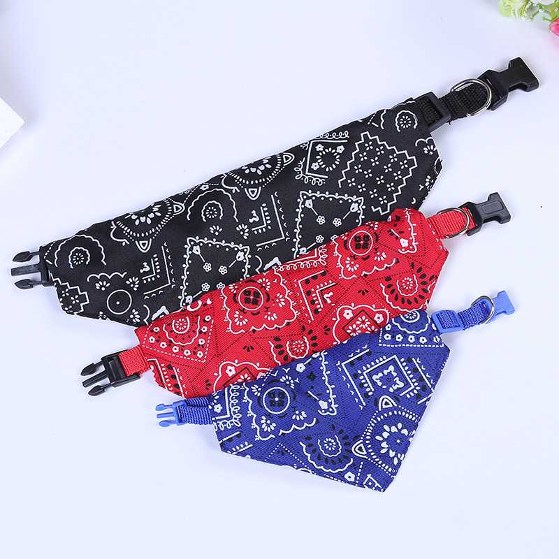 Adjustable Printed Polyester Triangle Collar Pet Dog Bandana Pattern Cotton Pet Dog Triangle Bandana