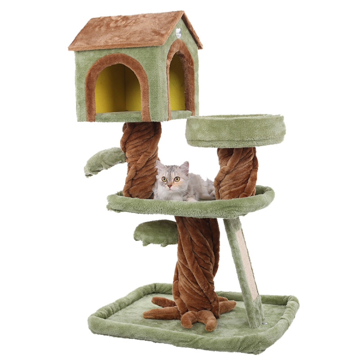 Amazon Attractive Cactus Scratching Cardboard Ceiling Cat Tree House Tower Condo Multiple Cats