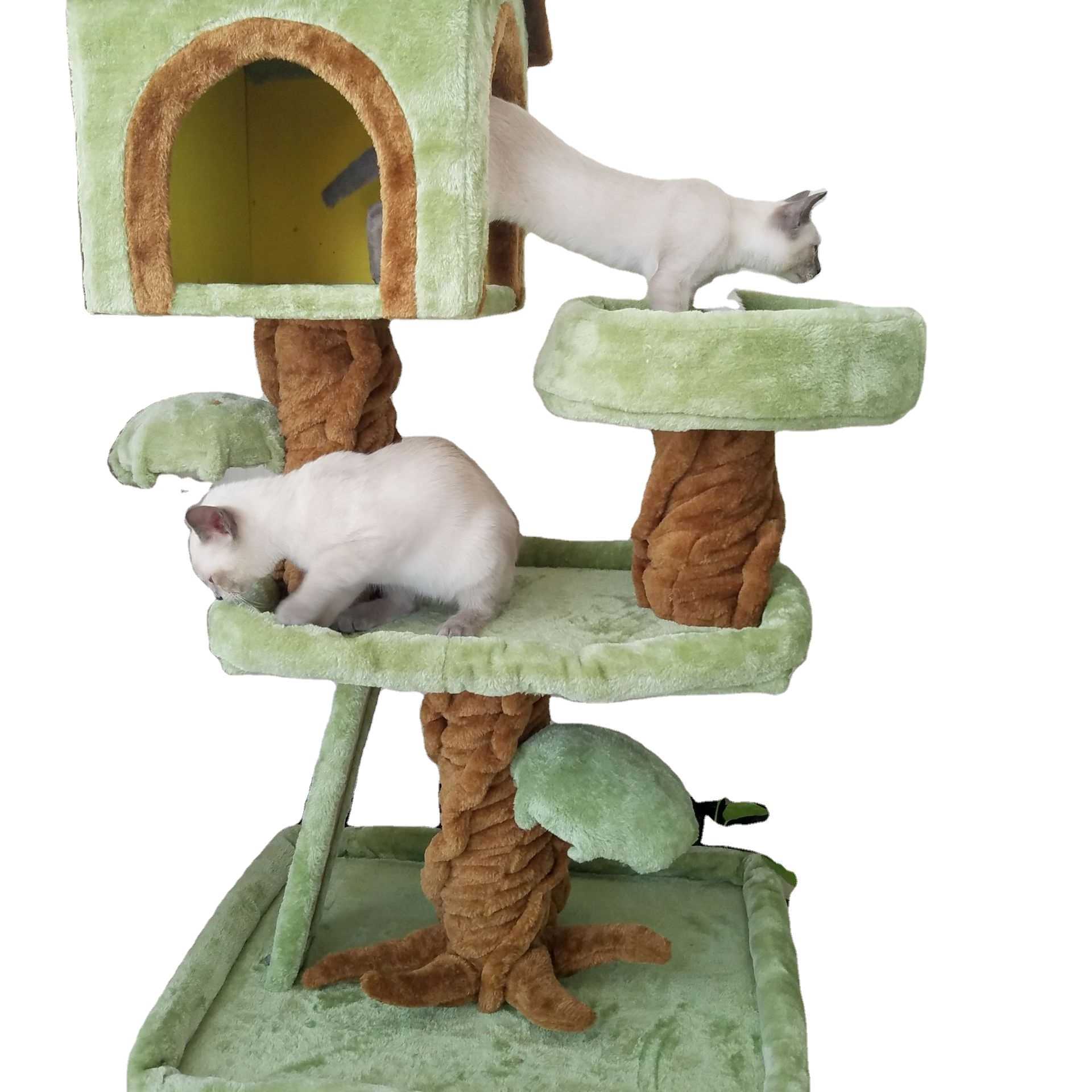 Amazon Attractive Cactus Scratching Cardboard Ceiling Cat Tree House Tower Condo Multiple Cats