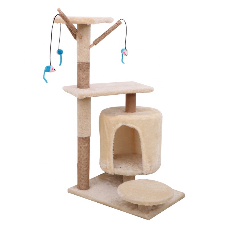 Amazon Durable Multi Level Sisal Plush Large Wood Tower Cat Scratcher Tree