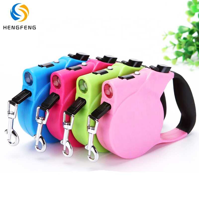 Auto Dog Lead With Light Flash Led Up Pet Rectractable Leash Illuminating Dog Leash With Logo