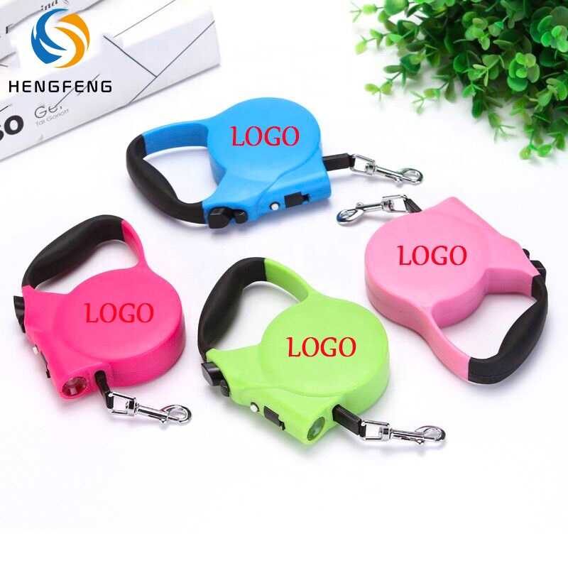 Auto Dog Lead With Light Flash Led Up Pet Rectractable Leash Illuminating Dog Leash With Logo