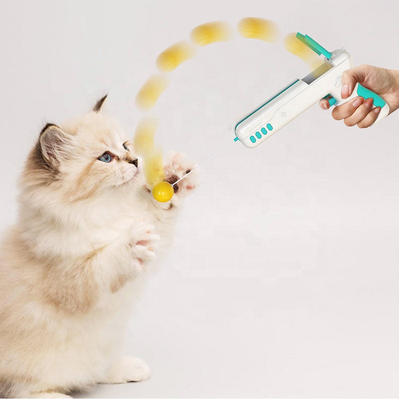 Automatic Rebound Shaped Toy Spherical Funny Cat Stick Gun