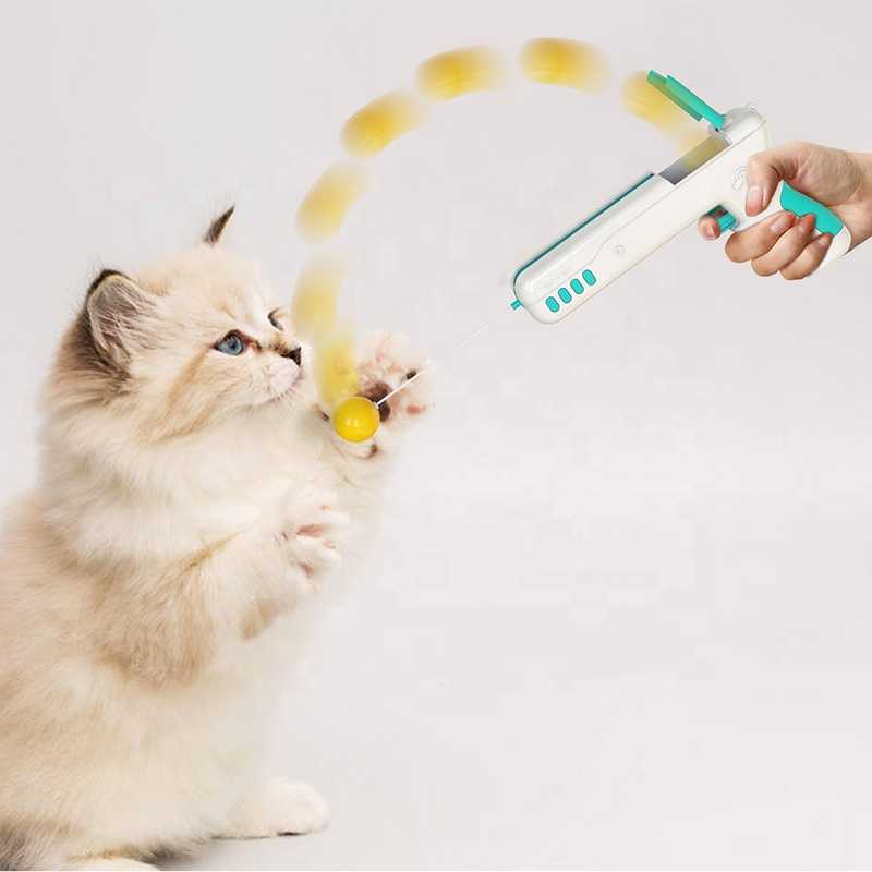 Automatic Rebound Shaped Toy Spherical Funny Cat Stick Gun