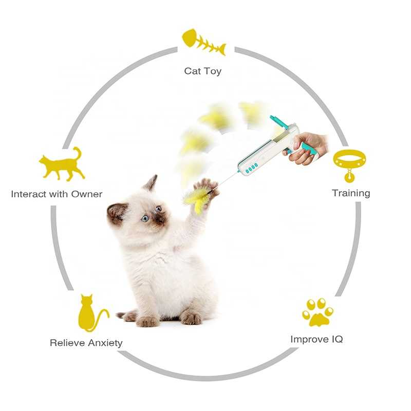 Automatic Rebound Shaped Toy Spherical Funny Cat Stick Gun