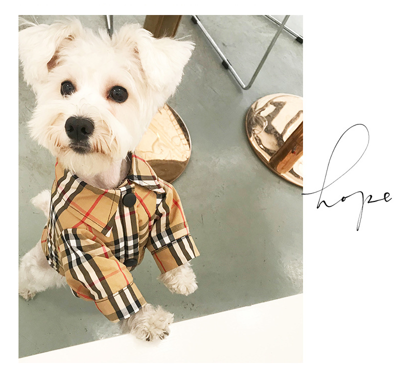 Autumn Winter Pet Clothes Dog Tshirt Plaid Shirt Teddy Bichon Schnauzer Pet Clothing