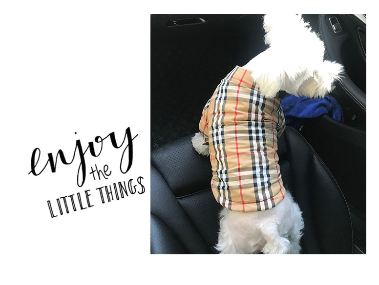 Autumn Winter Pet Clothes Dog Tshirt Plaid Shirt Teddy Bichon Schnauzer Pet Clothing