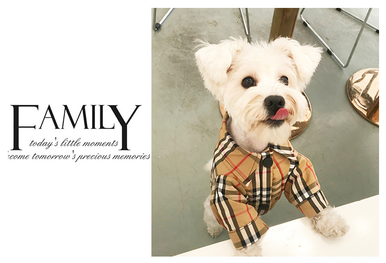 Autumn Winter Pet Clothes Dog Tshirt Plaid Shirt Teddy Bichon Schnauzer Pet Clothing