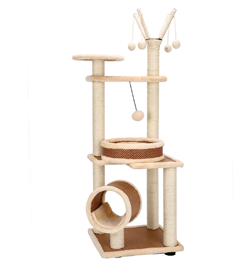 CC Faux Fur Material Interactive Toys Cat Tree Toys Type Cat Tower