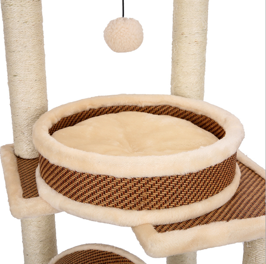 CC Faux Fur Material Interactive Toys Cat Tree Toys Type Cat Tower