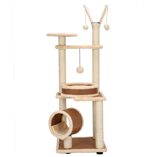 CC Faux Fur Material Interactive Toys Cat Tree Toys Type Cat Tower