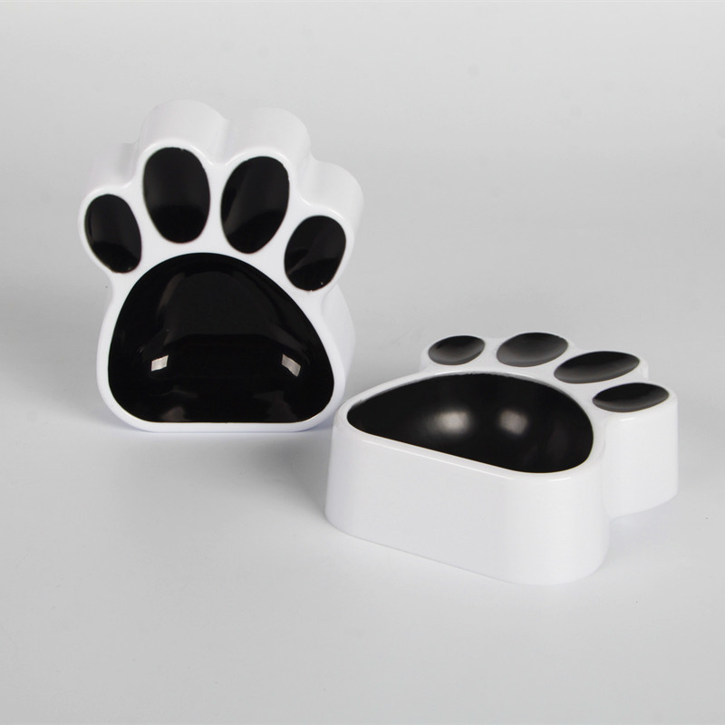 Cartoon Cat Paw Pet Water Bowl Plastic Cat Food Bowl Dog Food Pet Bowl Feeder