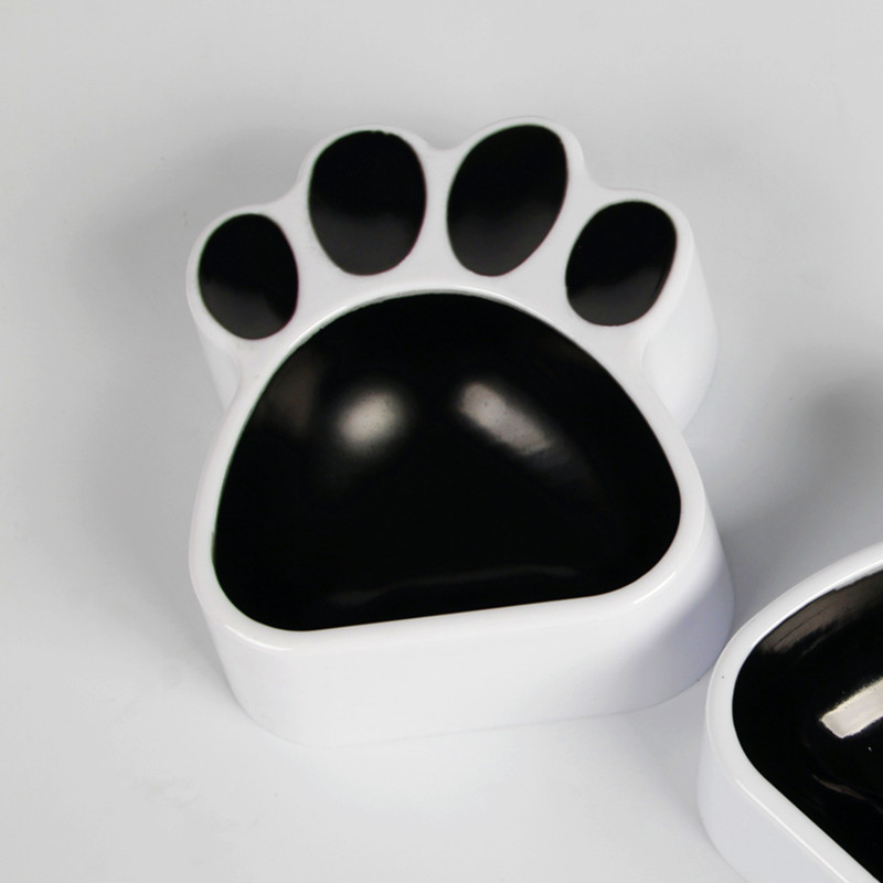 Cartoon Cat Paw Pet Water Bowl Plastic Cat Food Bowl Dog Food Pet Bowl Feeder