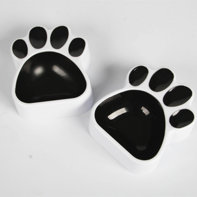 Cartoon Cat Paw Pet Water Bowl Plastic Cat Food Bowl Dog Food Pet Bowl Feeder