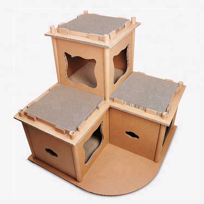 Cat Cardboard House Indoor Cat Scratcher Climbing Tree