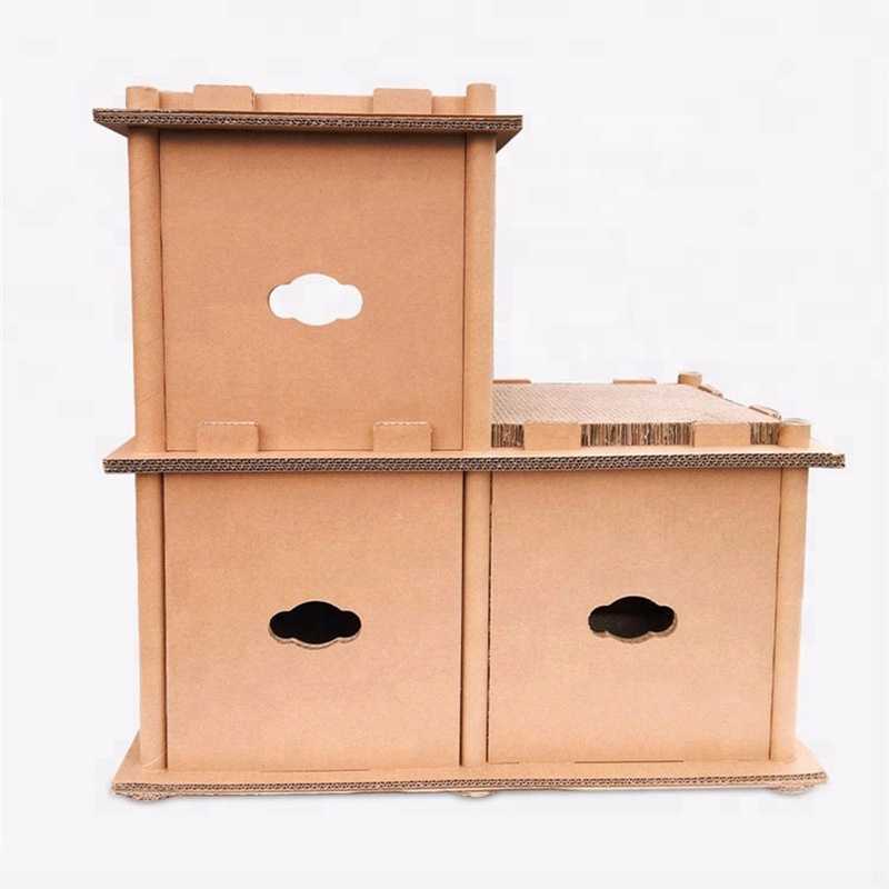 Cat Cardboard House Indoor Cat Scratcher Climbing Tree