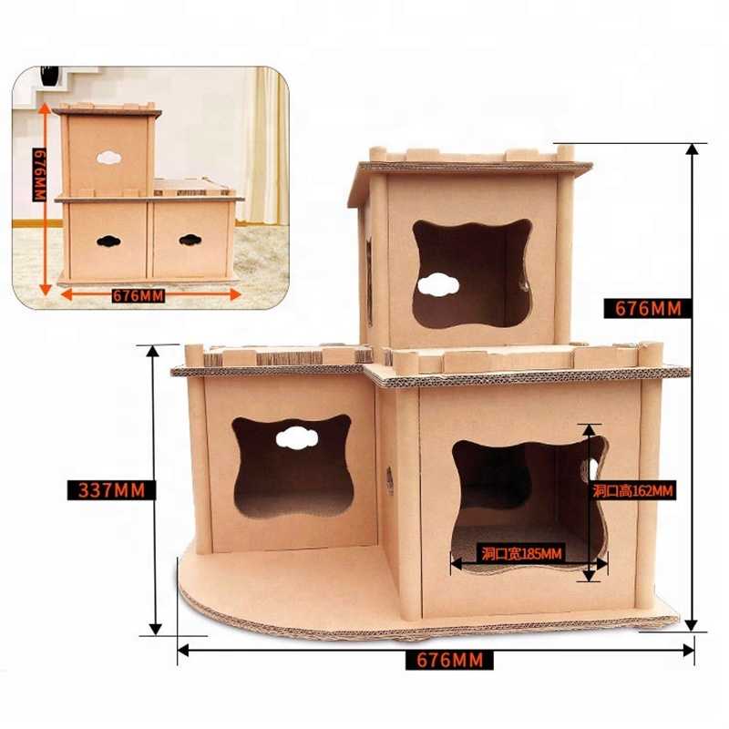 Cat Cardboard House Indoor Cat Scratcher Climbing Tree