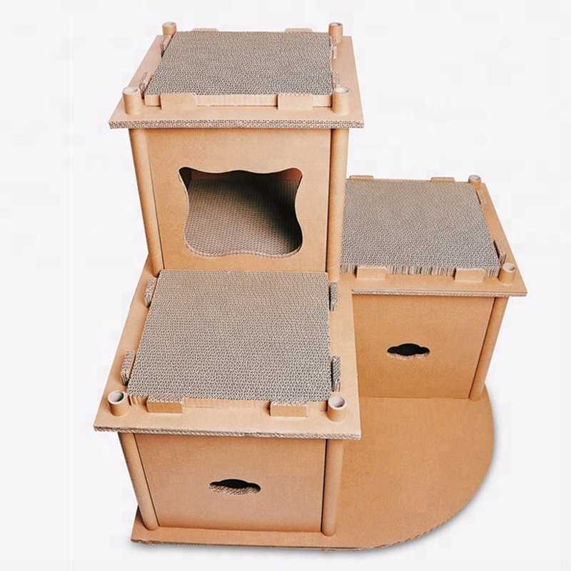 Cat Cardboard House Indoor Cat Scratcher Climbing Tree