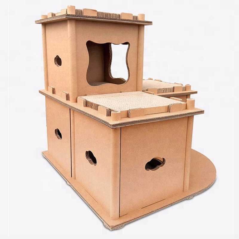 Cat Cardboard House Indoor Cat Scratcher Climbing Tree